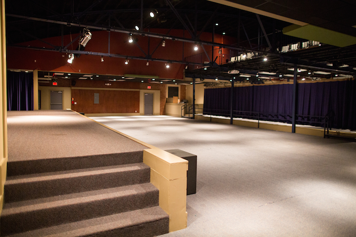 View of The Mane Room floor with the curtain closed.
